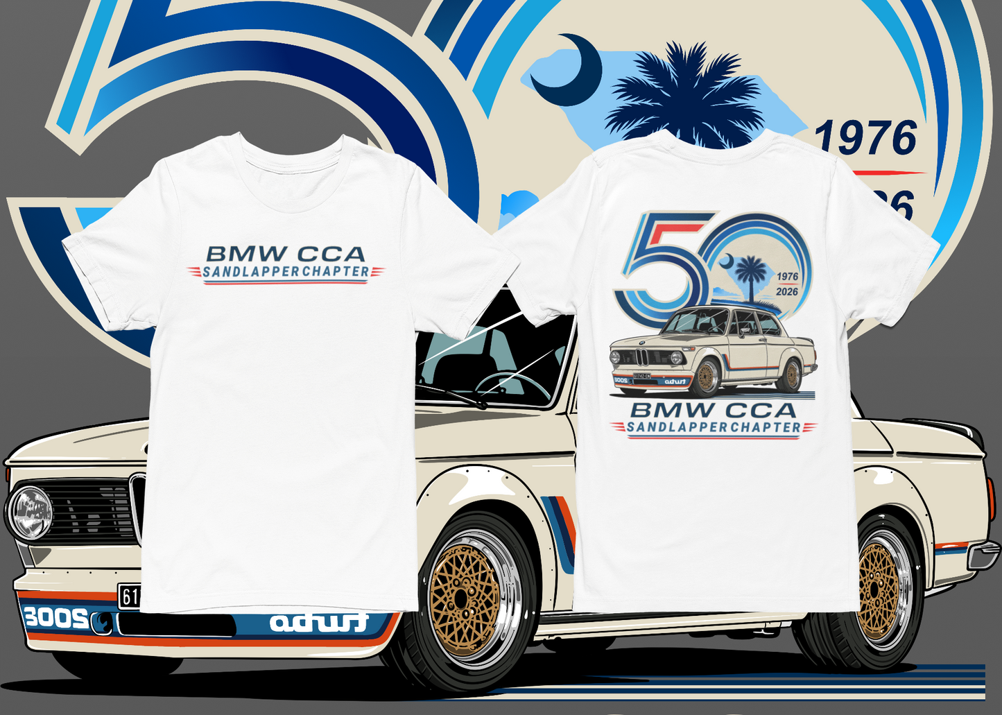BMW CCA Sandlapper Chapter 50th Anniversary Limited Edition T-Shirt