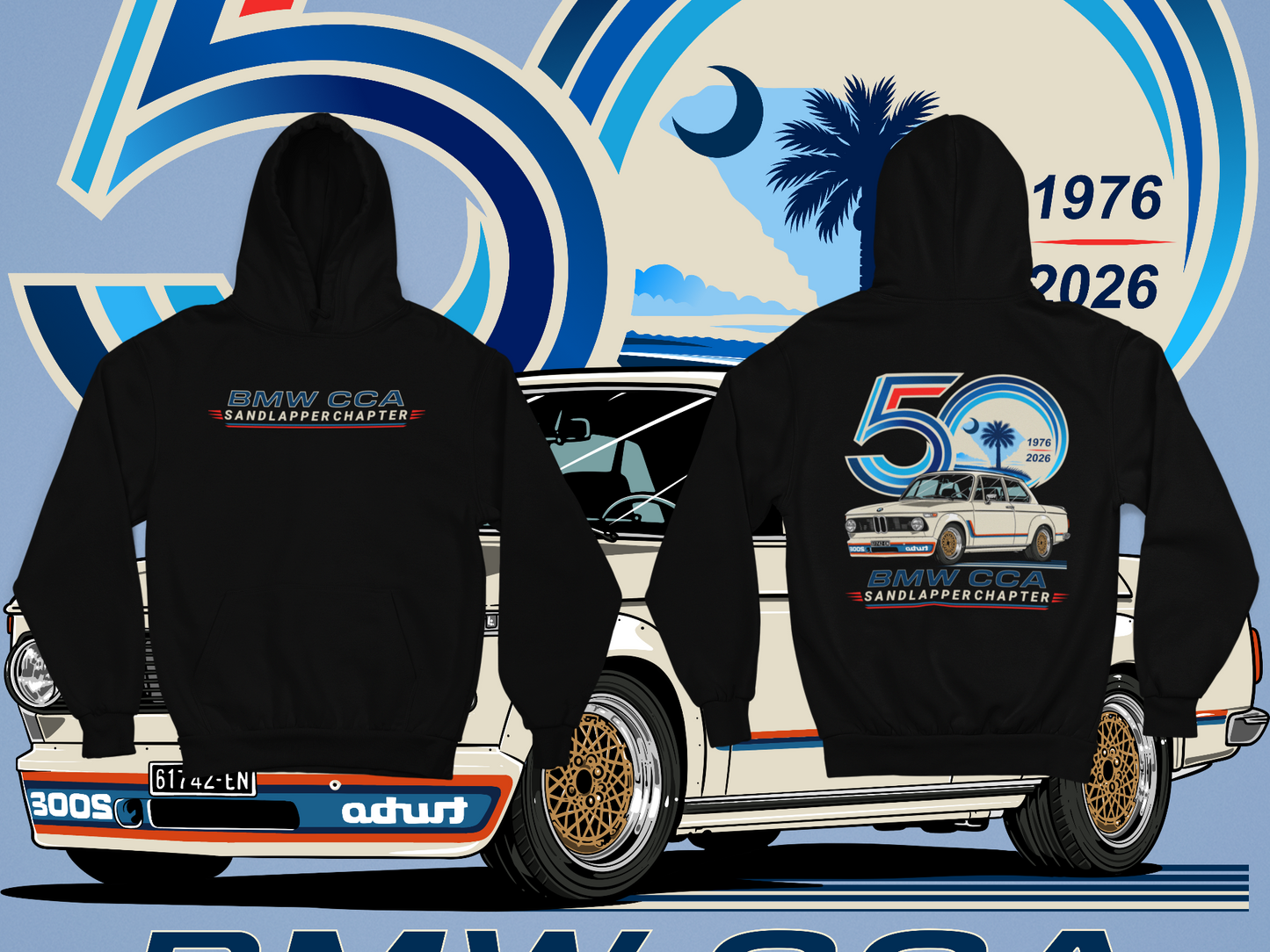 BMW CCA Sandlapper Chapter 50th Anniversary Limited Edition Hoodie