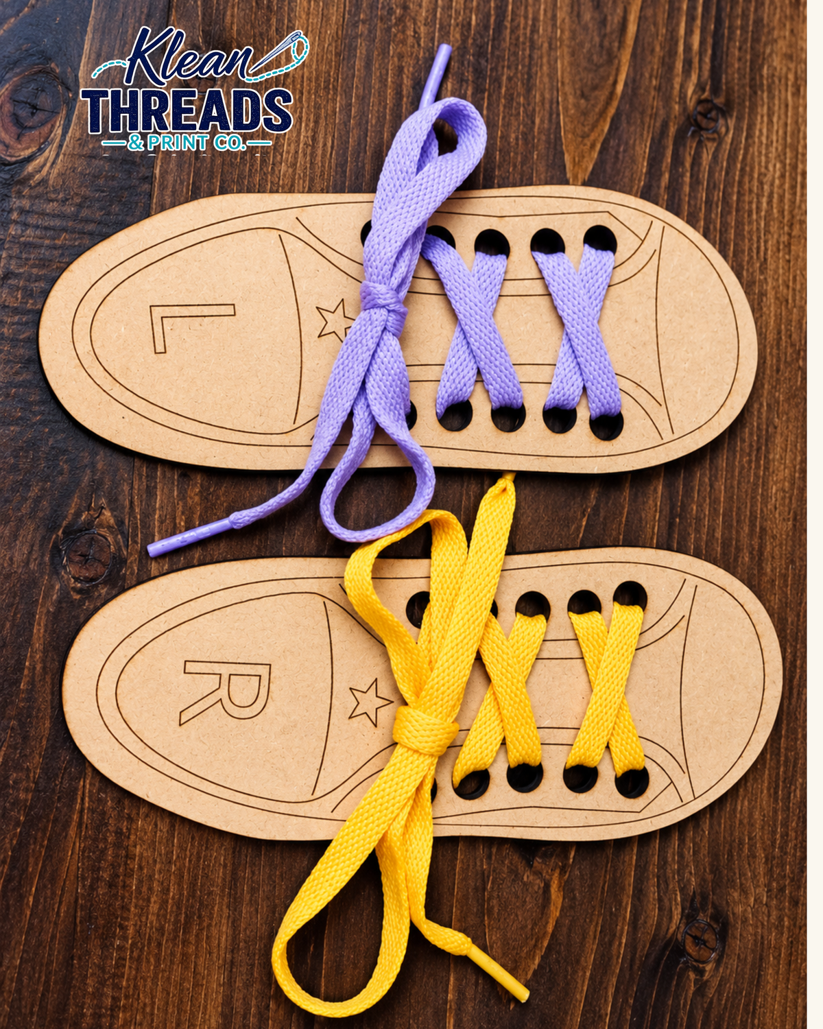 Wooden Shoe Tying Practice Board Set