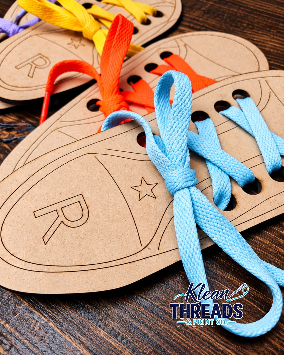 Wooden Shoe Tying Practice Board Set
