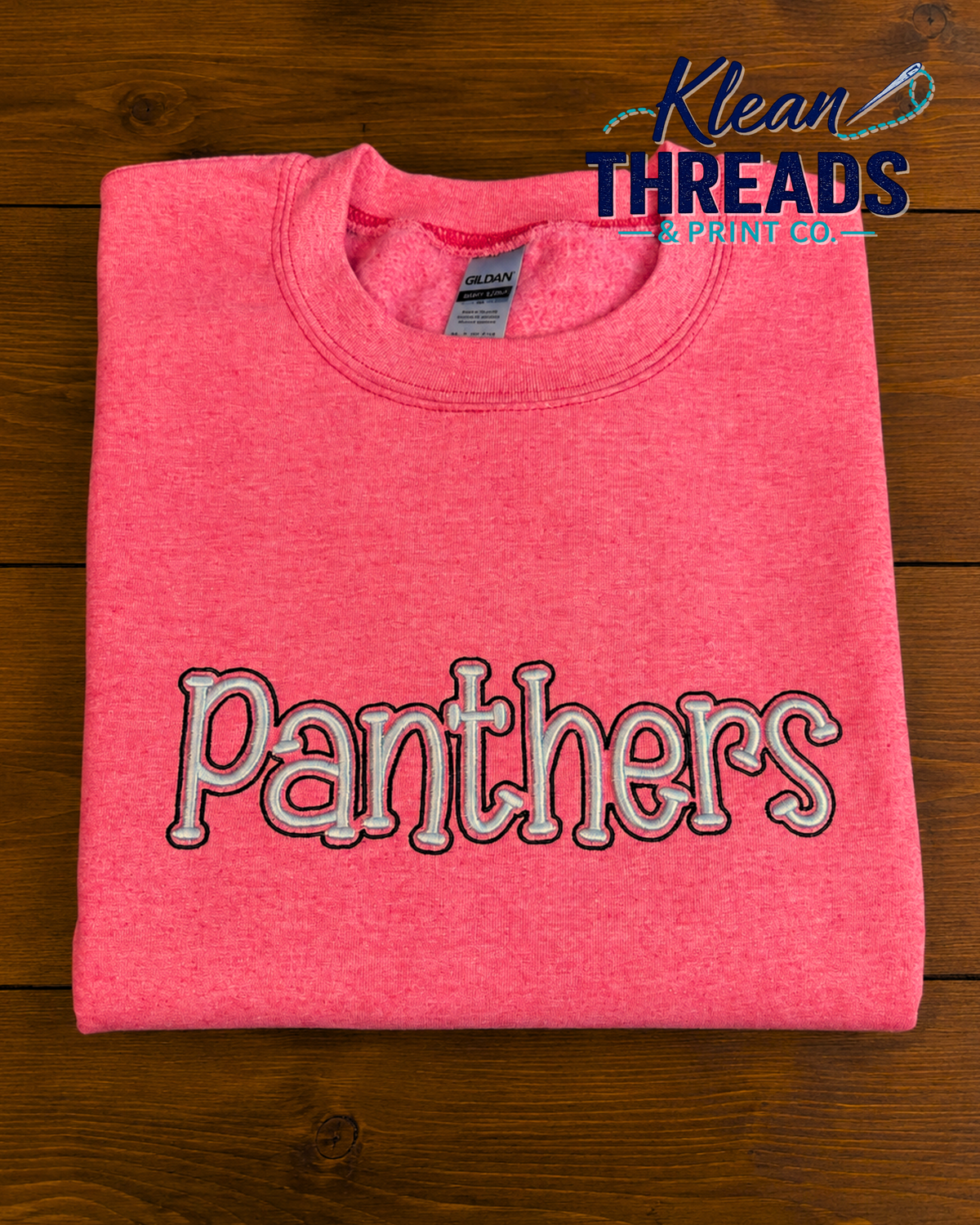 Adult Panthers Puff Embroidered Crewneck Sweatshirt