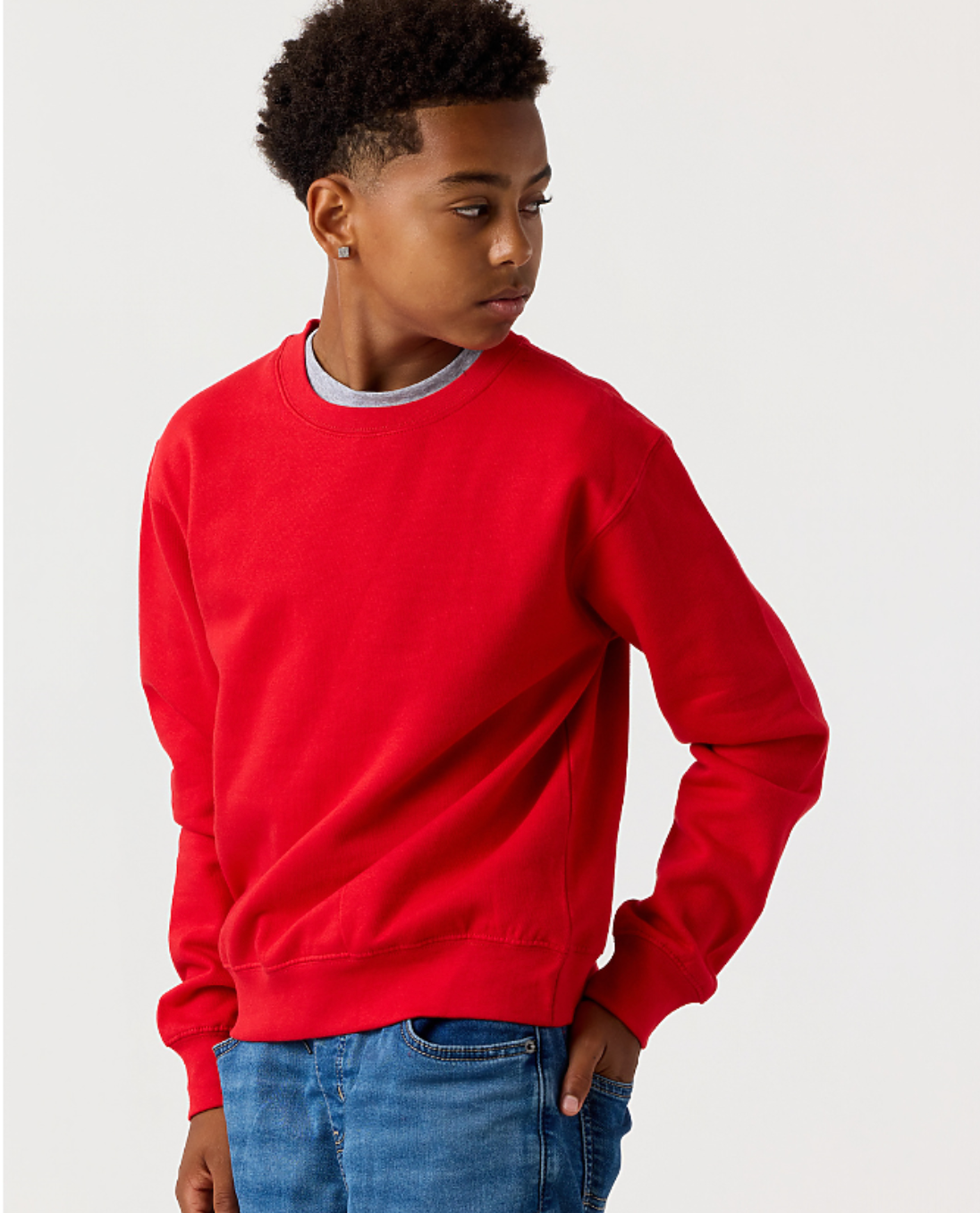 Youth Panthers Puff Embroidered Crewneck Sweatshirt