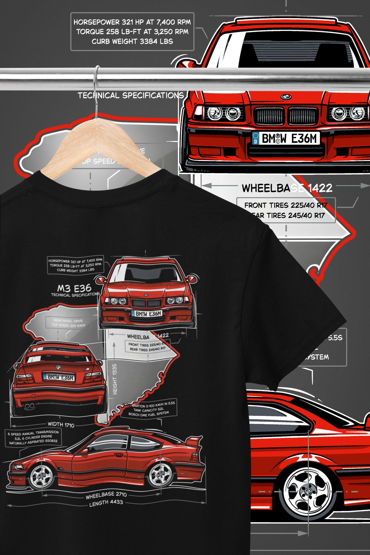 BMWCCA Myrtle Beach Region Limited Edition Blueprint T-Shirt