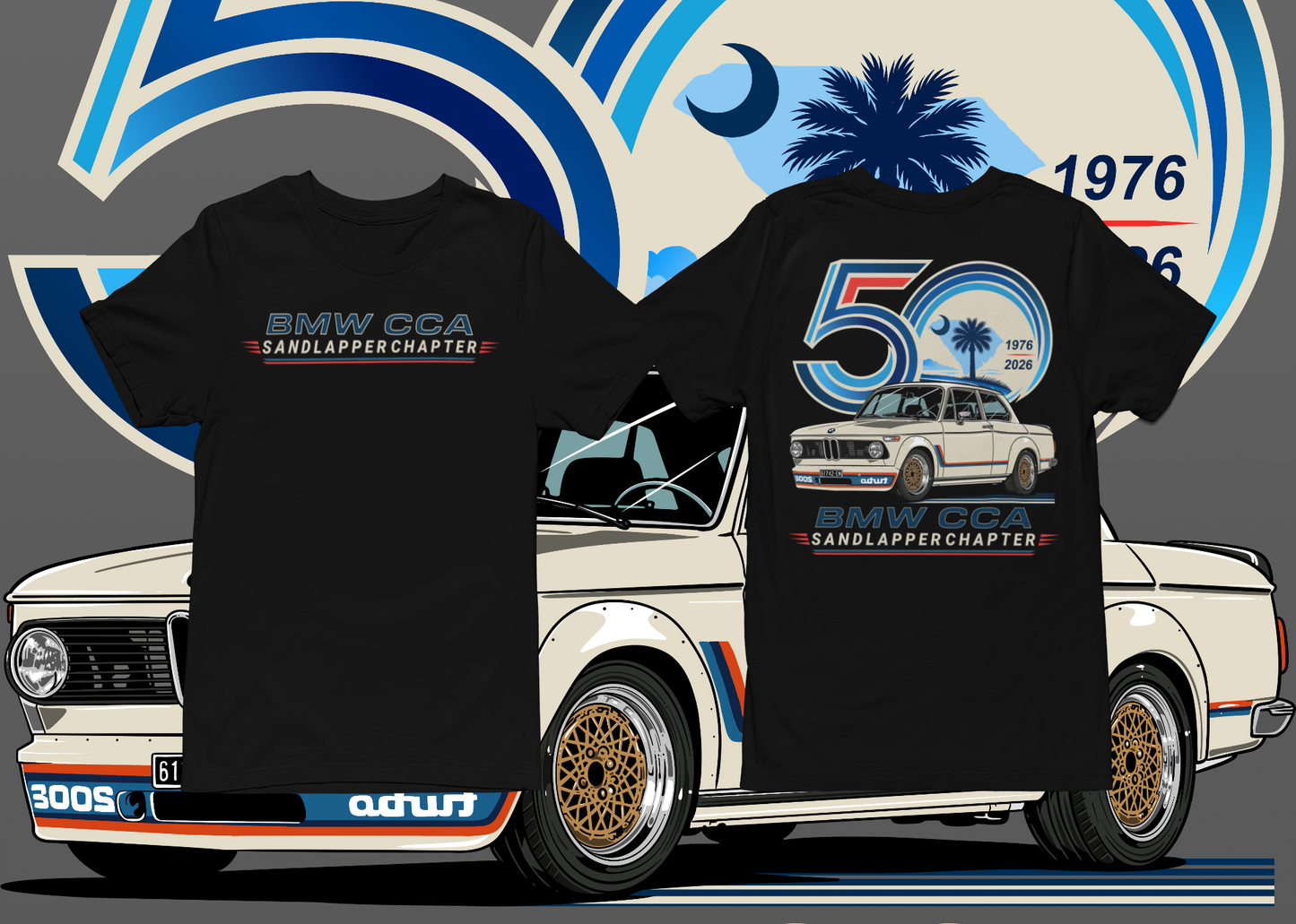 BMW CCA Sandlapper Chapter 50th Anniversary Limited Edition T-Shirt